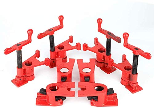 4 sets Clamp Schraubzwingen-Set, Rohr-Schraubzwinge Silber F Klemmen Schnellspanner Clamp Wood Clamp Heavy Duty Wide Basis Eisen Holz Metall Clamp Set Holzbearbeitung Werkbank von Ejoyous