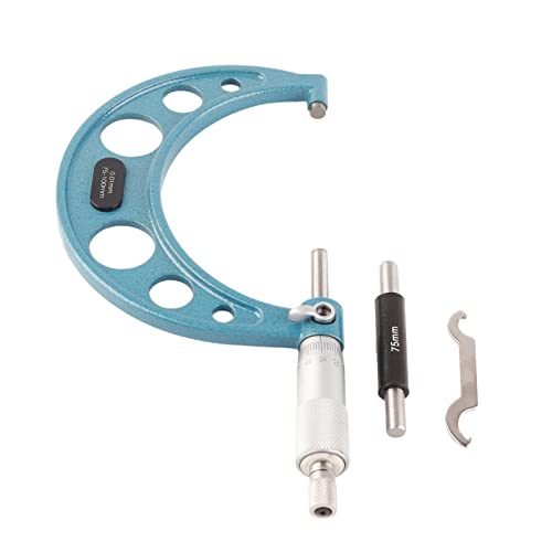 Außenmikrometer Edelstahl Hohe Genauigkeit Bügelmessschraube Dickenmessgerät mit Schlüssel 0,01mm Externes Mikrometer Werkzeug für präzises Messen von Materialstärken (75–100 mm) von Ejoyous