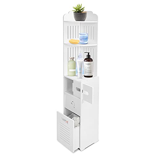 Badezimmer Badezimmerschrank Säulenschrank, Badezimmer Waschtisch Toilettenschrank Hochboden Lagerung Aufbewahrungsschrank mit Toilettenpapierhalter Küche Flur 22x20x120cm Badezimmer Badezimmerschrank Säulenschrank, Badezimmer Waschtisch Toilettenschrank Hochboden Lagerung Aufbewahrungsschrank mit Toilettenpapierhalter Küche Flur 22x20x120cm von Ejoyous