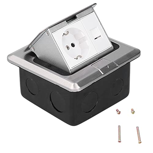 Bodensteckdose, Einbausteckdose mit Installationswerkzeug AC 250V Erdungssteckdose mit erdungsfähigen Edelstahl-Konstruktion für zuverlässige Erdungsanforderungen in Haushalten von Ejoyous