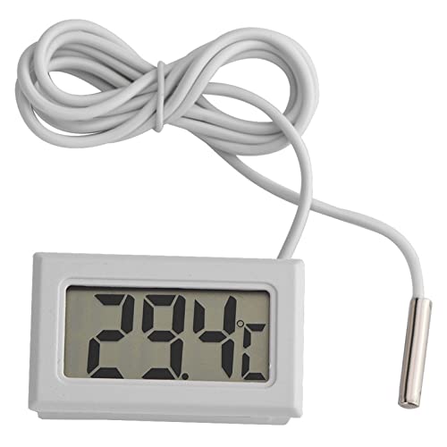 Digital LCD Thermometer, Mini-Temperaturmessgerät Sonde Sensor Digital LCD-Thermometer mit Externem Metallfühler Temperatursensor für Kühlschrank Gefrierschrank Aquarium von Ejoyous