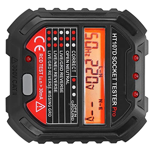 Digitaler Steckdosentester, Multifunktions Prüfgerät für Netzsteckdosen mit LED Display, Elektrischer Anschluss Netzfehler Fehlerprüfwerkzeug Detektor 90-250V Digitaler Steckdosentester, Multifunktions Prüfgerät für Netzsteckdosen mit LED Display, Elektrischer Anschluss Netzfehler Fehlerprüfwerkzeug Detektor 90-250V von Ejoyous