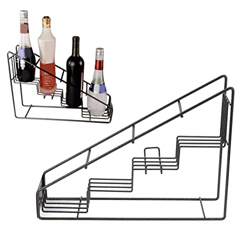 Drahtflaschenhalter, 4 Fächer Kaffeesirup-Organizer Edelstahldraht Weinflaschenhalter Sirupflaschenhalter Gewürzregal-Organizer Flaschen-Organizer für Zuhause Küche Café von Ejoyous