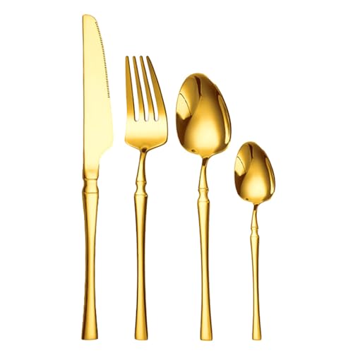 Ejoyous 24-teiliger Edelstahl-Utensilien Set, Gabeln Spoons Silberwaren Set für 4 Spiegel Polished Table Ware Fleware Kit für die Heimküche (24pcs gesetzt) von Ejoyous