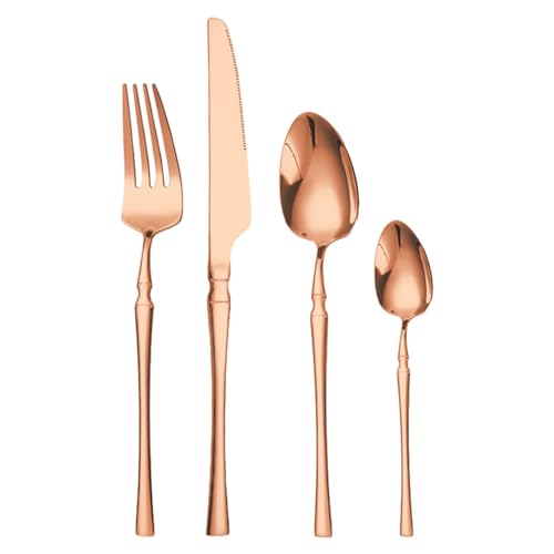 Ejoyous 24-teiliger Edelstahl-Utensilien Set, Gabeln Spoons Silberwaren Set für 4 Spiegel Polished Table Ware Fleware Kit für die Heimküche (24pcs gesetzt) von Ejoyous
