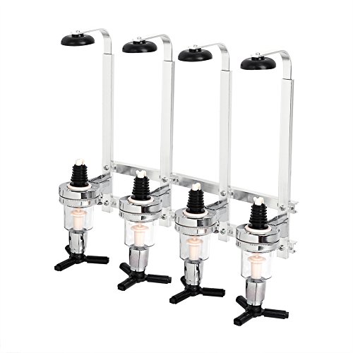 Ejoyous 4 Flaschen Flaschenhalter, Wandmontage Flaschendosierer Wandspender Bar Dispenser Getränkespender Getränkeportionierer Wandflaschenständer Spender Spirituosen von Ejoyous