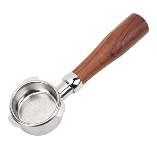 Ejoyous 54 Mm Bodenloser Siebträger, Ersatz für den Handgehaltenen Nackten Siebträger aus Edelstahl für die Kaffeemaschine 8 Series, ohne Filterkorb (E Circle Rosewood) von Ejoyous