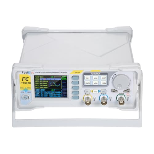 Ejoyous 60MHz DDS Signalgenerator Arbiträre Wellenform Generator Funktionsgenerator mit 2.4 Zoll TFT LCD MagicPulse Technologie AM/FM/PM/ASK/FSK/PSK Modulation (EU-Stecker FY6900-60m) von Ejoyous