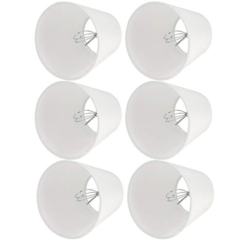Ejoyous 6pcs Metalltuch PVC-Lampenschirme, Weiche Lichtdiffusion für E14-Kronleuchter, Multiszene-Anpassungsfähigkeit mit Schutzdesign, Universelle Kompatibilität für die Wohnbeleuchtung von Ejoyous