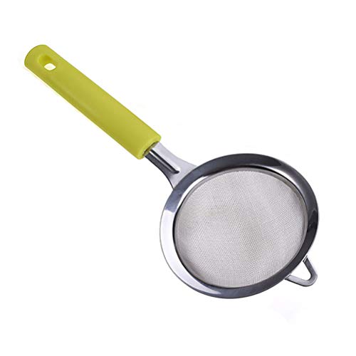 Ejoyous Behandeltes Mehl Sieb, 16 Mesh Edelstahl Metall Mehl Sieb mit Griff & Haken Küchensieb Feinmaschiges Sieb Kochen, für Backen und Zuckerpulver 24.4cm (Wie gezeigt) von Ejoyous