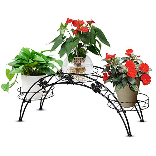 Ejoyous Blumenständer, 3 Ebenen Pflanzenregal Blumenregal Metall Pflanzentreppe Pflanzenständer Blumentreppe für Innen Balkon Wohzimmer Outdoor Garten Dekor 79,5 x 26,5 x 32cm von Ejoyous