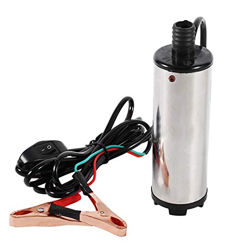 DC 12V 52mm Ölpumpe Wasser Pumpe, Mit Clip Heizöl Wasser Tauchpumpe Treibstoff Transfer Mit herausnehmbarem Filter für Auto, KFZ, Caravan, Marine Boot von Ejoyous