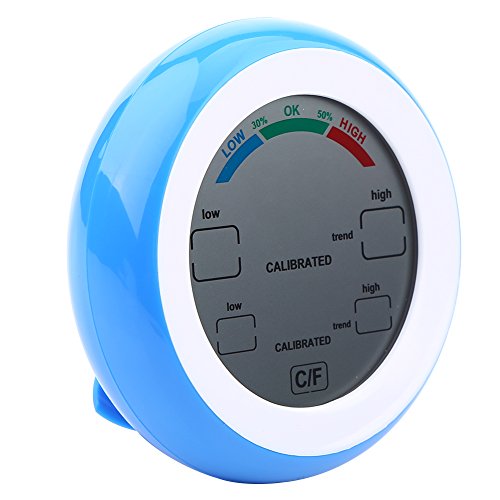 Ejoyous Digital LCD-Thermometer-Hygrometer-Luftfeuchtigkeitsmonitor mit Einer Großen, Leicht zu Lesenden Display Flexible Platzierung für Innenräume für Wohnzimmer (BLUE) von Ejoyous