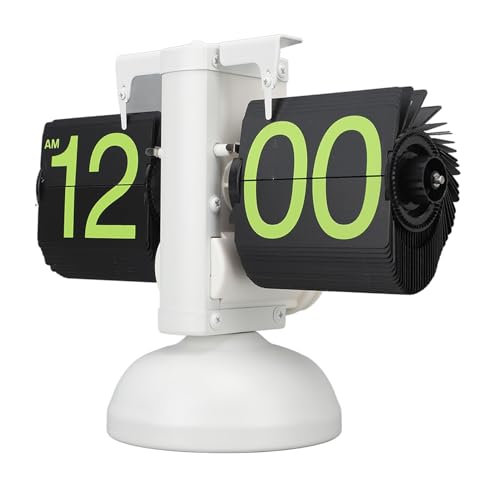 Ejoyous Digitale Flip-Down-Uhr, Retro-Mechanischer Klappuhr mit internem Getriebe, Große Zifferanzeige Faltbare Uhr 12H Kleine Schreibtischuhr für Zuhause Dekoration (Weißer Rahmen, Ejoyous Digitale Flip-Down-Uhr, Retro-Mechanischer Klappuhr mit internem Getriebe, Große Zifferanzeige Faltbare Uhr 12H Kleine Schreibtischuhr für Zuhause Dekoration (Weißer Rahmen, von Ejoyous