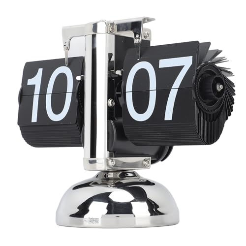 Ejoyous Digitale Flip-Down-Uhr, Retro-Mechanischer Klappuhr mit internem Getriebe, Große Zifferanzeige Faltbare Uhr 24H Kleine Schreibtischuhr für Zuhause Büro Dekoration (Schwarze Seite) von Ejoyous