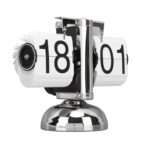 Ejoyous Digitale Flip-Down-Uhr, Retro-Mechanischer Klappuhr mit internem Getriebe, Große Zifferanzeige Faltbare Uhr 24H Kleine Schreibtischuhr für Zuhause Büro Dekoration (Weiße Seite) von Ejoyous