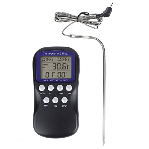 Ejoyous Digitales Thermometer, Countdown -Zubehör des VORTDOWN -Zubehörs des Weckers, Visuell Ansprechendes Display, Genaues Temperaturbereich Zum Grillen, Braten, Backen und Ofen mit Faltbarer Sonde Ejoyous Digitales Thermometer, Countdown -Zubehör des VORTDOWN -Zubehörs des Weckers, Visuell Ansprechendes Display, Genaues Temperaturbereich Zum Grillen, Braten, Backen und Ofen mit Faltbarer Sonde von Ejoyous