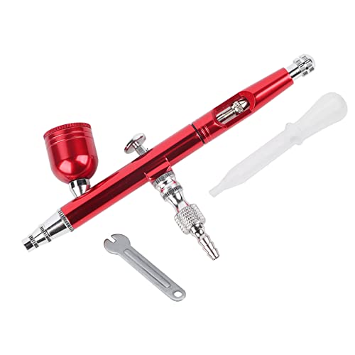 Ejoyous Dual Action Gravity Feed Airbrush Pistolen Set, professionelles Kompressor Spritzpistole Kit mit 0.3mm Sprühstrahl für Kunst Farbe Tattoo Nageldesign und mehr für Künstler Handwerk (Rot) von Ejoyous