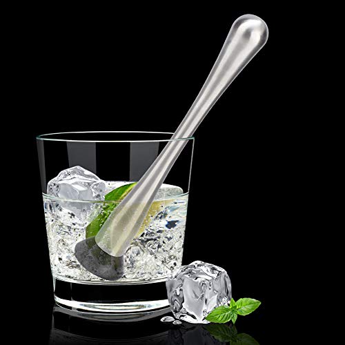 Ejoyous Edelstahl-Eis Muddler Cocktail Mixer Bar Tool Zum Zerquetschenden Eis Durcheinander, Kräuter Früchte mit Gebürstetem Hitzebeständigem Griff für Home Bar Restaurant von Ejoyous