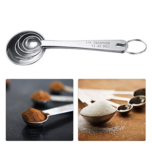 Ejoyous Edelstahl -Messlöffel Set 4 Größen Messung der Schaufel mit Klarem Maßstab Messlöffel für Kaffeepulver Zucker Gewürze Küchenstange Home von Ejoyous