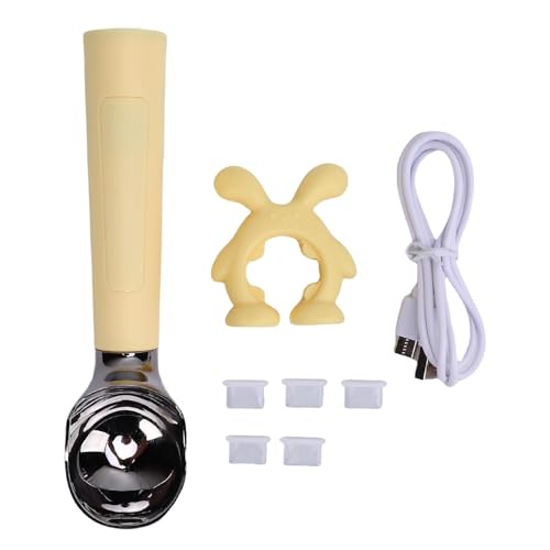 Ejoyous Elektrischer Eisportionierer, Heizbarer Eisportionierer mit LED Display und 70℃ in 3-5 Sekunden IP67 Wasserdicht, für harte Eiscreme und Desserts (YELLOW) von Ejoyous