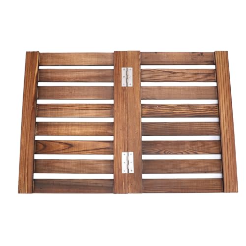 Ejoyous Faltbare Bambus Schritt Spa Mat Indoor/Outdoor Bad, Dusche und Bodenmatte rutschfeste Unterseite Wasserdicht Vented Design Badezimmer Spa Sauna Mat von Ejoyous