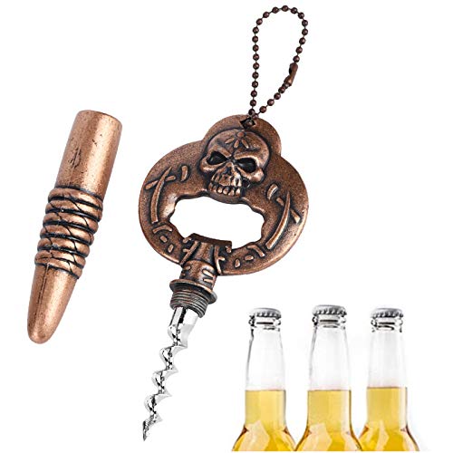 Ejoyous Flaschenöffner Schädel-Design aus Aluminiumlegierung mit Schlüsselring Küchenzubehör Haushaltsbarwerkzeuge Partyzubehör für Haushalt Bar KTV Outdoor von Ejoyous