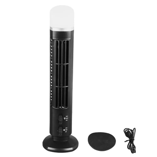 Ejoyous Flügelloser Turmventilator, 13 Zoll, 90-Grad-Oszillation, Ultraleiser Desktop-Turmventilator mit Fernbedienung für Zuhause, Wohnmobile und Büros (BLACK) von Ejoyous