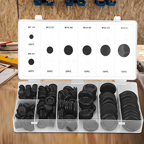 Ejoyous Gummi -Grommet -Kit Elektrische Verkabelung Dichtung Set Kabel Grommet Set Drahtloch Grommeten 170 Stcs Schwarze Gummi Jugendfest von Ejoyous