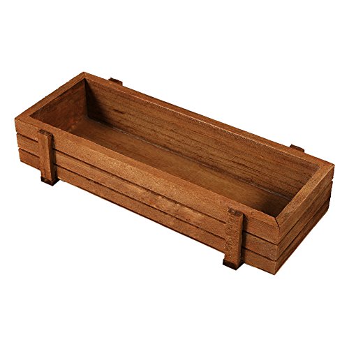 Ejoyous Hölzerne Pflanzerbox Rustikaler Hölzerner Pflanzer Holzfensterbox für Blumen Kräuter Suctents Indoor Outdoor Garden Pflanzer mit Robustem Rahmen 22,5 X 8,4 X 4,1 cm von Ejoyous