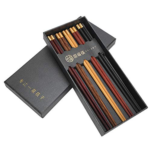 Ejoyous Holzkühlstäbchen, Handgefertigtes Set für Hausessen, 5 Paar Essstäbchen, Glatte Textur, Sicheres Holzmaterial, Vielseitige Verwendung, Exquisites Handgefertigtes Design, Ideal für von Ejoyous