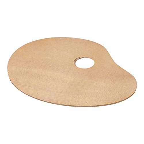 Ejoyous Holzpalette Holz Malpalette Mischpalette Oval Rund Farbmischpalette mit Griffloch für Malen Ölfarben Kunst Aquarell 20 * 30 cm von Ejoyous