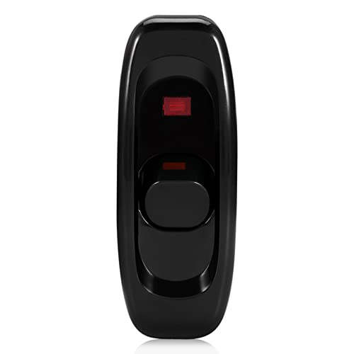 Ejoyous Kabelschalter, Schnurschalter Netzschalter Ein/Aus-Schalter mit LED-Anzeige, für Tischlampe Spiegellampe Wandlampe 1-polig AC 250V 10A (BLACK) von Ejoyous
