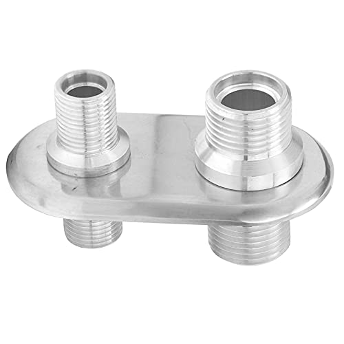 Ejoyous Klimaanlage Bulkhead-Stecker Universal A/C Bulkhead-Anpassung Ersatz für Hot Stab GM Performance Vehicles mit 6061-T6-Billet Aluminiumlegierung 5/8in-18 7/8in-14-Anschlüsse (SILVER) von Ejoyous