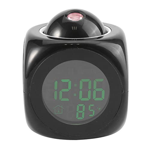 Ejoyous Wecker mit Projektion, Uhr mit Projektion Projektionswecker Projektionsuhr Funkuhr Temperatur Display Sprachgesteuerte Schlummerfunktion für Schlafzimmer Decke Küche Schreibtisch von Ejoyous