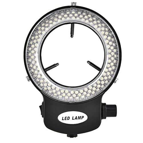 Ejoyous LED Ringlicht Mikroskop, Kamera Ringlampe Mikroskop Einstellbarer 144 LED Ring Light Illuminator Lichtquelle für Stereomikroskop Schmuck Reparatur Lampe (Schwarz) von Ejoyous