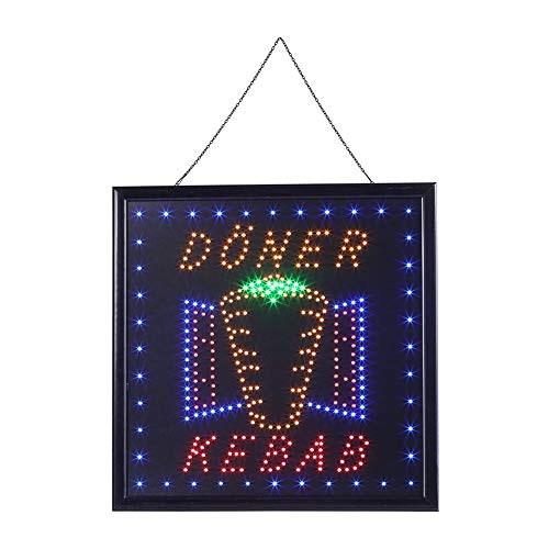 LED Schild, LED Leuchtreklame "DONER KEBAB" für Döner-Kebab-Laden Restaurants Speisesäle Cafeterias 50 * 50 * 2cm Leistung 3W-5W von Ejoyous