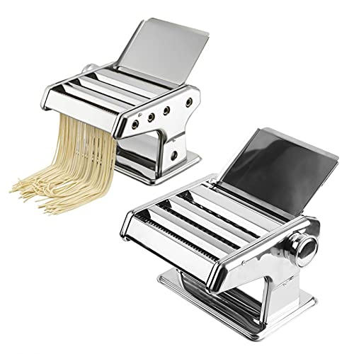 Ejoyous Manuelle Nudelmaschine, Nudelhersteller Nudelpresse 6 Einstellbare Nudelwalzeinstellungen Pastamaschine Pasta Maker für Spaghetti Nudeln Lasagne 2-4,5mm von Ejoyous