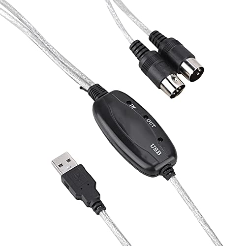 Midi Kabel Adapter Konverter, USB zu MIDI Kabel Konverter für USB Interface Kabel PC zu Musik Keyboard 2 in 1 PC zu Synthesizer Music Studio Keyboard Interface Kabel Stecker Midi Kabel Adapter Konverter, USB zu MIDI Kabel Konverter für USB Interface Kabel PC zu Musik Keyboard 2 in 1 PC zu Synthesizer Music Studio Keyboard Interface Kabel Stecker von Ejoyous