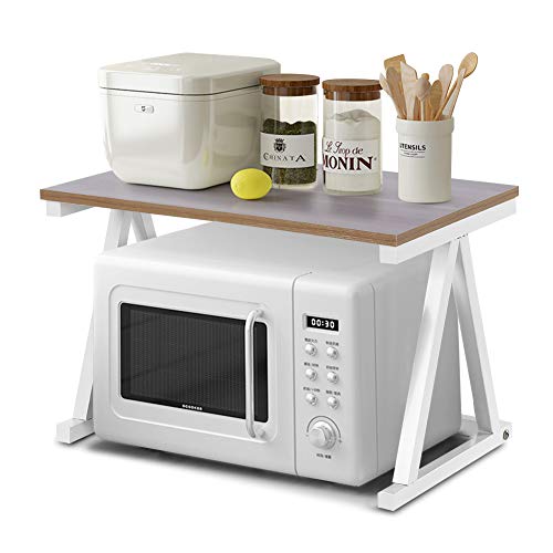 Ejoyous Mikrowellen Ständer Regal, 2-stufiges Doppelgestell Mikrowellenhalterung Mikrowellenständer zur Aufbewahrung von Elektroherd Tellern Tassen Wasserkochern Flaschen 57 * 38 * 38 cm(Weiß) von Ejoyous