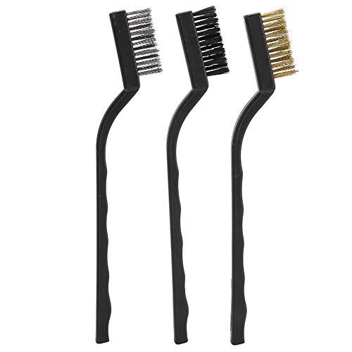 Ejoyous Mini Drahtbürste Set 3 Pack Stahl Kunststoff Ergonomischer Griff Nicht -Schlupf -Griff für Bonsai Tree Rumpf Grat Gartenwerkzeug mit Hängendes Loch von Ejoyous