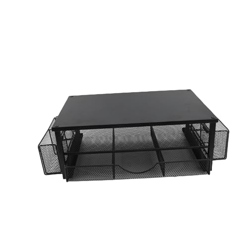 Ejoyous Monitor Stand für Schreibtisch, 2-stufiger Computerständer mit Schubladen und 2 Stiftinhabern, Moderne Minimalismus-Büro-Desk-Zubehör & Arbeitsbereich Organisatoren für Home (Black) von Ejoyous