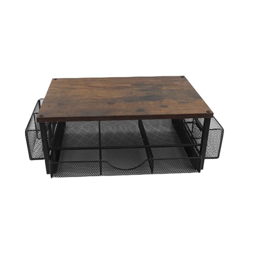 Ejoyous Monitor Stand für Schreibtisch, 2-stufiger Computerständer mit Schubladen und 2 Stiftinhabern, Moderne Minimalismus-Büro-Desk-Zubehör & Arbeitsbereich Organisatoren für Home (Holz) von Ejoyous