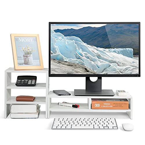 Monitorständer Weiß, Monitorerhöhung mit Schublade Bildschirmerhöhung PC Monitor Erhöhung mit 3-lagigem Ablagefach für Laptop Computer Laptop Drucker Monitorständer Weiß, Monitorerhöhung mit Schublade Bildschirmerhöhung PC Monitor Erhöhung mit 3-lagigem Ablagefach für Laptop Computer Laptop Drucker von Ejoyous