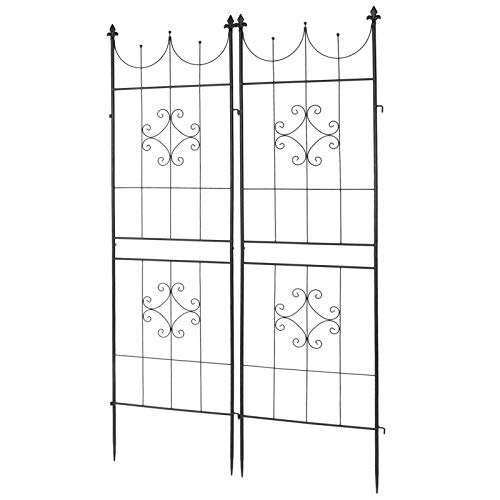 Rankgitter 2er Set, Vintage Rankhilfe Garten Rankhilfe für Kletterpflanzen Schwerlast Rostfrei Rankgitter Metall mit Schraubendreher für Roses Vines Gartenzubehör(A) von Ejoyous