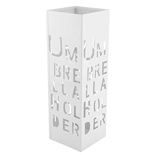 Ejoyous Regenschirmständer, Eingangsbereich Schirmständer aus Eisen, quadratisch Schirmständer modernes Design mit stabilem Fuß, eleganter Akzent für Ihren Flur, Weiß von Ejoyous