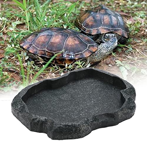 Reptilien Wasserschale, Flach Trinkschale Wasserschale Terrarium Futterschale Plastic Wasserstelle Wassernapf, für Schlange Schildkröte Gecko Eidechsen Hamster Schlangen (M) von Ejoyous