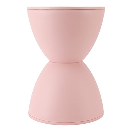 Ejoyous Runder Hocker Plastik -Sandglas -geformter Hocker Moderner Einfacher Haushalthocker mit Elegantem Design für Umkleidekabine Badezimmer Beistelltisch (PINK) von Ejoyous