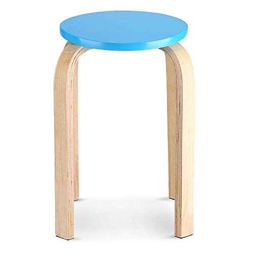 Ejoyous Runder Rutschfester Holzhocker, Hocker Sitzhocker Stapelhocker Küchenhocker Barhocker Rundhocker Sitzhocker Partyhocker für Küche Schlafzimmer Bar No Noise 45,5 x 30 cm (Korb) von Ejoyous