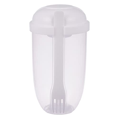 Ejoyous Salatdose Frischhaltebox 1000ml BPA-frei mit Gabel und Dressingbehälter für Picknick Büro Reise blau pink weiß grün (C) von Ejoyous